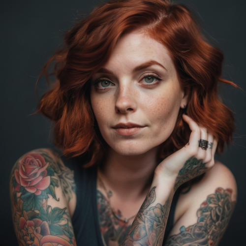 portrait-auburn-woman-with-tatoos-freewebnuaiart