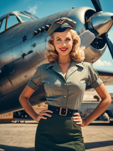 1950s-girl-and-plane-1-freewebuaiart