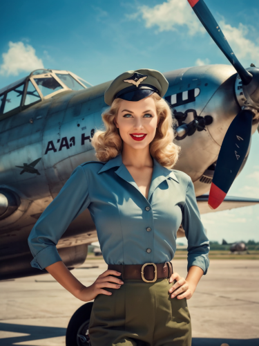 1950s-girl-and-plane-2-freewebuaiart