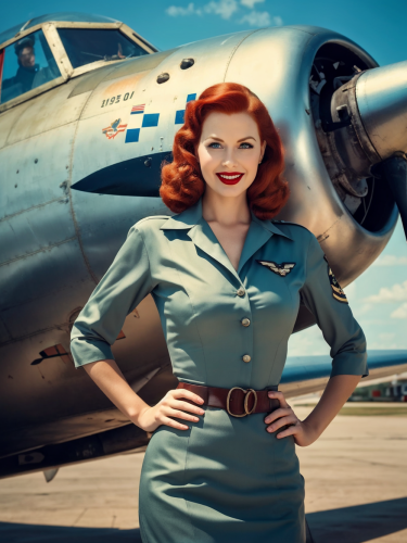 1950s-girl-and-plane-3-freewebuaiart