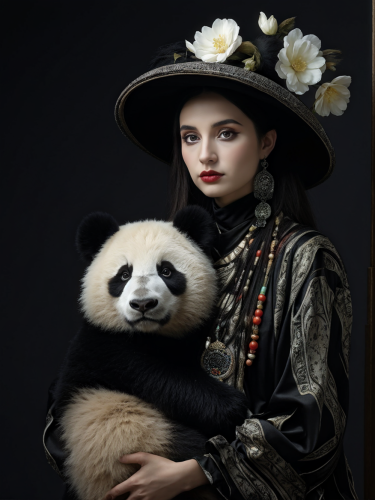 panda-and-girl-freewebnuaiart