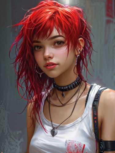 cyberpubnk-red-hailred-girl-freewebnuaiart