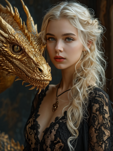 girl-and-golden-dragon-freewebnuaiart