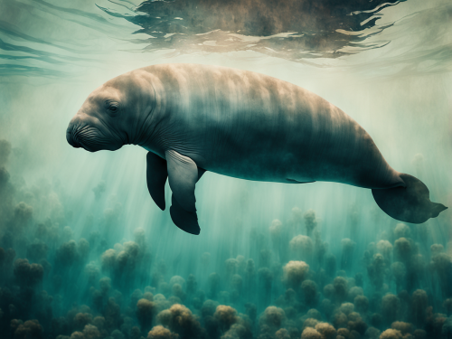 australian-fauna-dugong-freewebnu-digital-art