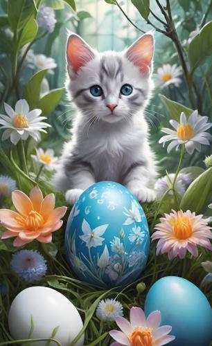 easteregg-and-kitten-freewebnu-digital-art-004