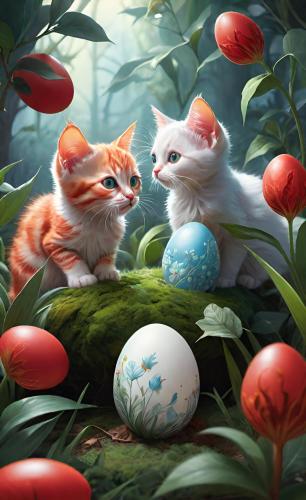 easteregg-and-kitten-freewebnu-digital-art-009