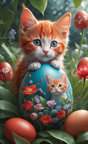 easteregg-and-kitten-freewebnu-digital-art-010