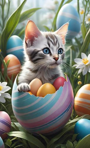 easteregg-and-kitten-freewebnu-digital-art-015