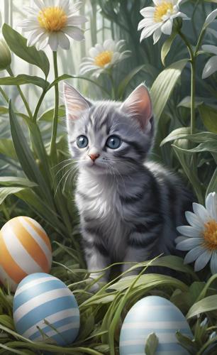 easteregg-and-kitten-freewebnu-digital-art-016