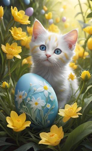 easteregg-and-kitten-freewebnu-digital-art-017