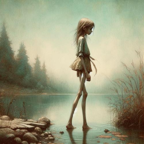 girl-at-pond-freewebnu-digital-art-001