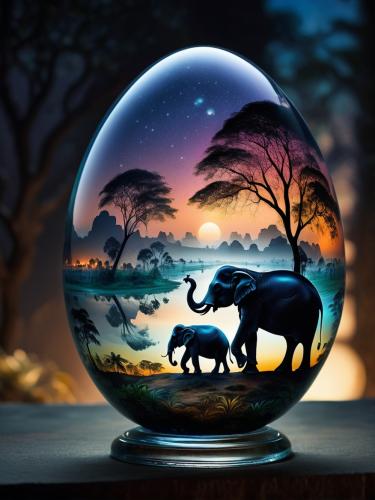 glass-egg-elephant-freewebnu-digital-art