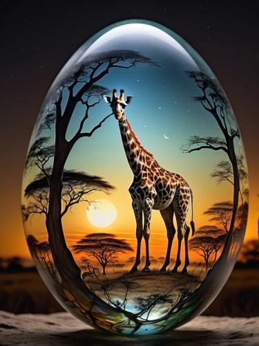glass-egg-giraffe-freewebnu-digital-art