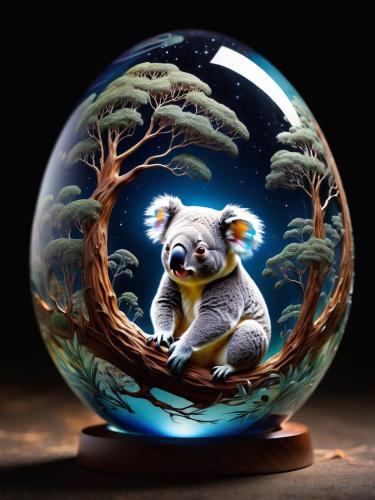 glass-egg-koala-freewebnu-digital-art