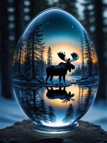 glass-egg-moose-freewebnu-digital-art