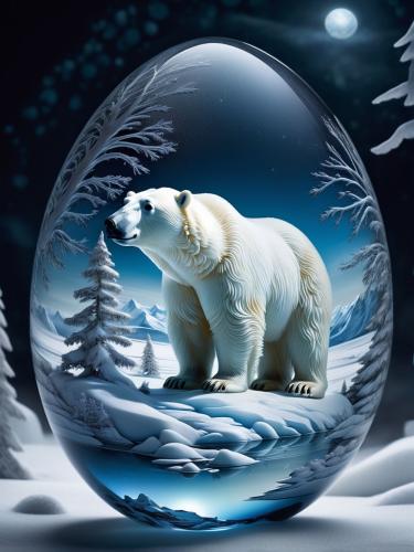 glass-egg-polar-bear-freewebnu-digital-art