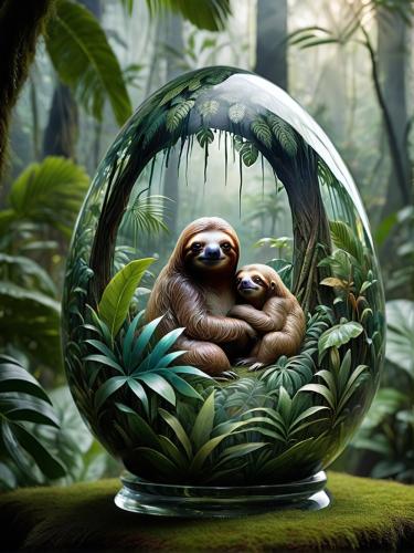 glass-egg-sloth-02-freewebnu-digital-art