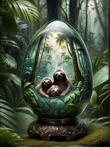 glass-egg-sloth-freewebnu-digital-art